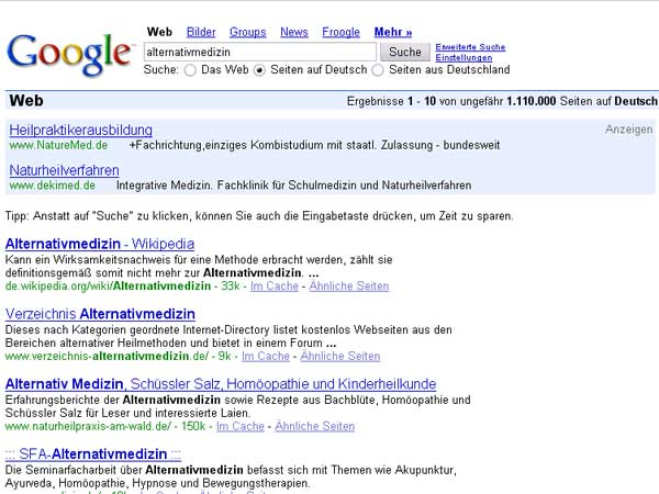 Alternativmedizin Verzeichnis 2